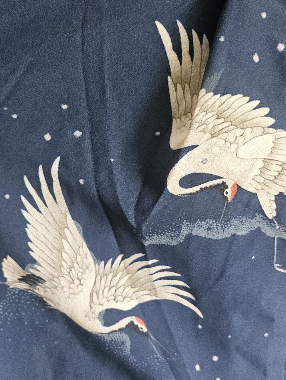 eshakti Navy Crane Print Sleeveless Empire Dress - Picture 4 of 4